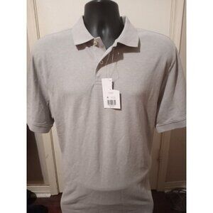 NEW Men's Saddlebred Short Sleeve Polo Shirt Size Large L Solid Gray NWT